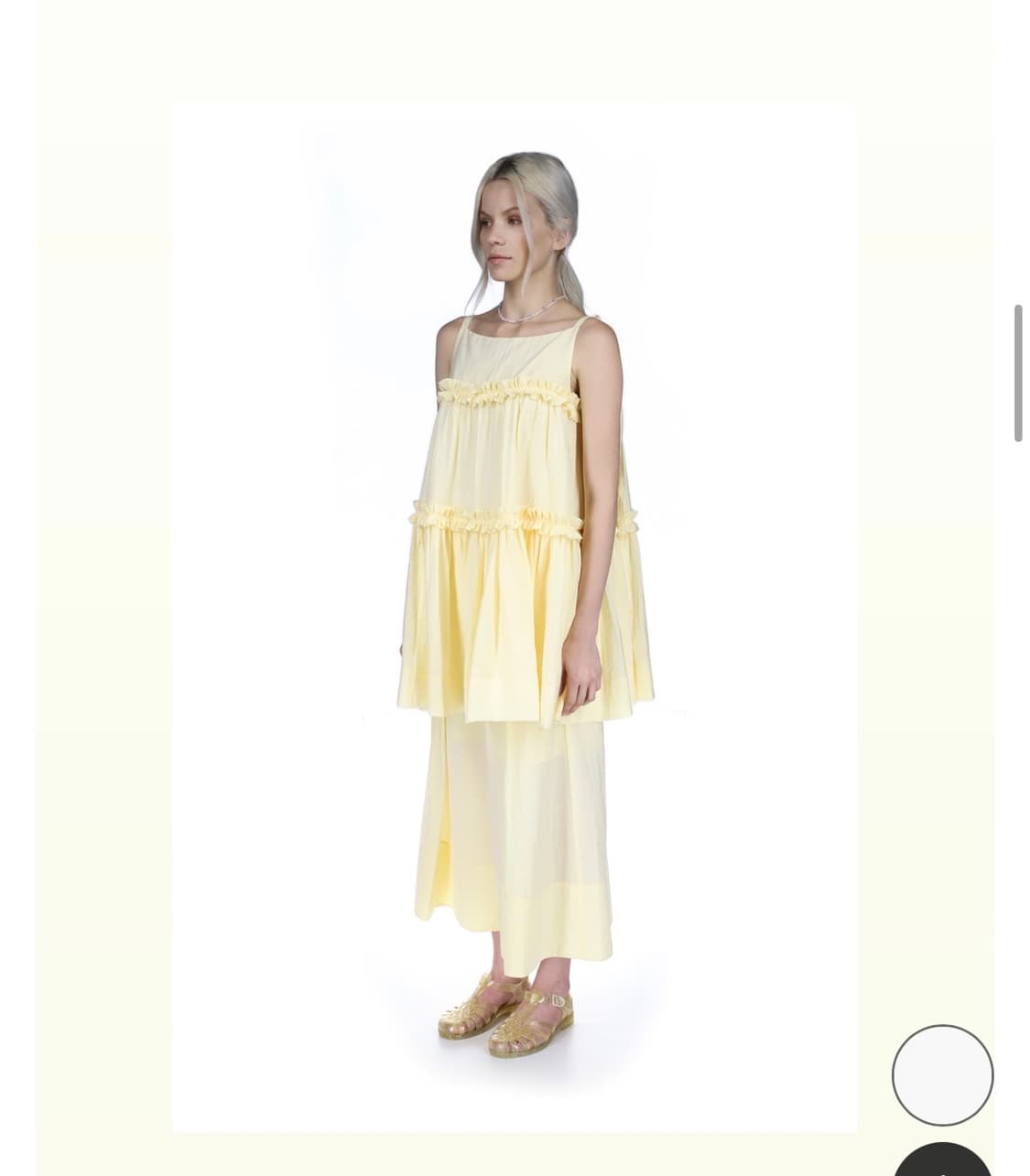 민주킴 21ss 미니 옐로우 캉캉 원피스 상품이미지3