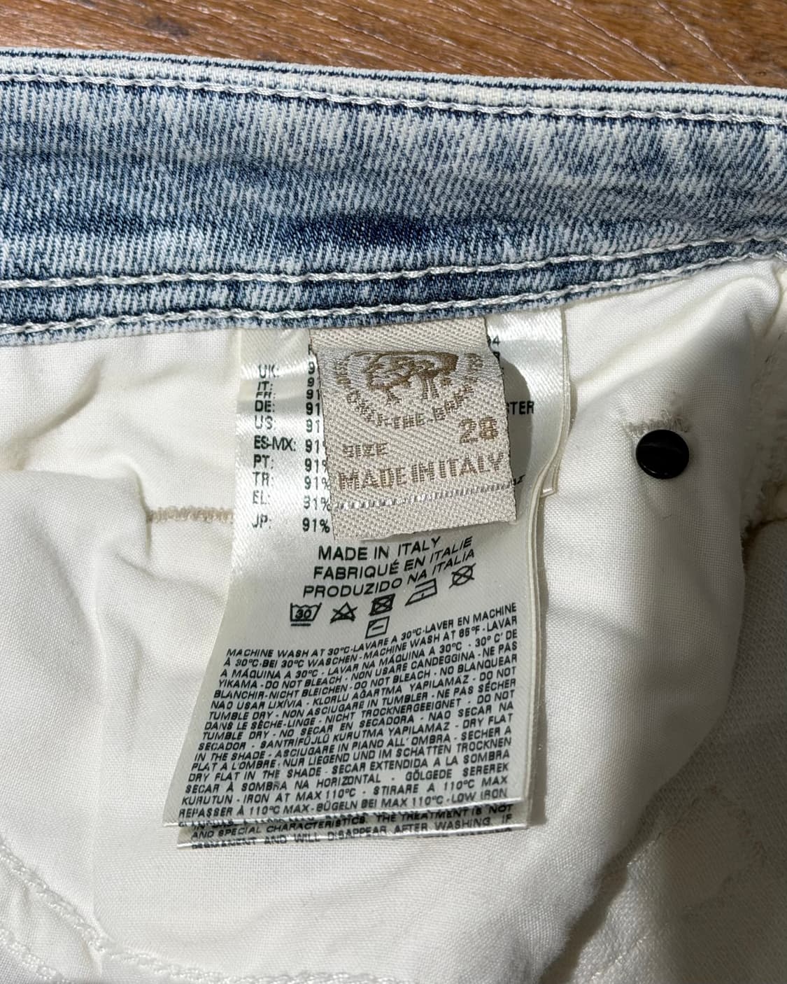 디젤 아이보리 스트레이트핏 데님 팬츠 상품이미지8