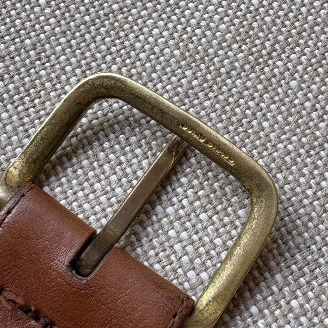 [31-32] 90s USA 카멜브라운 레더 솔리드 브라스 버클 벨트 상품이미지6