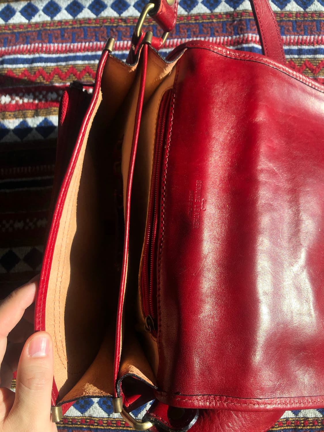 빈티지 이탈리아 레드 사첼백 크로스백 상품이미지5