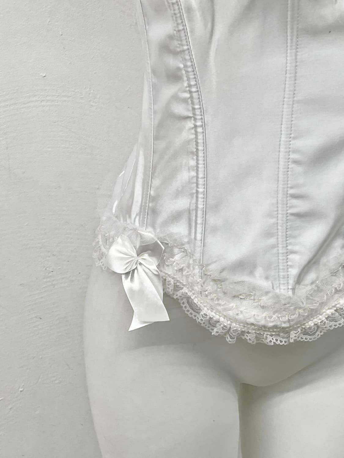 화이트 새틴 레이스 슬립 상품이미지3