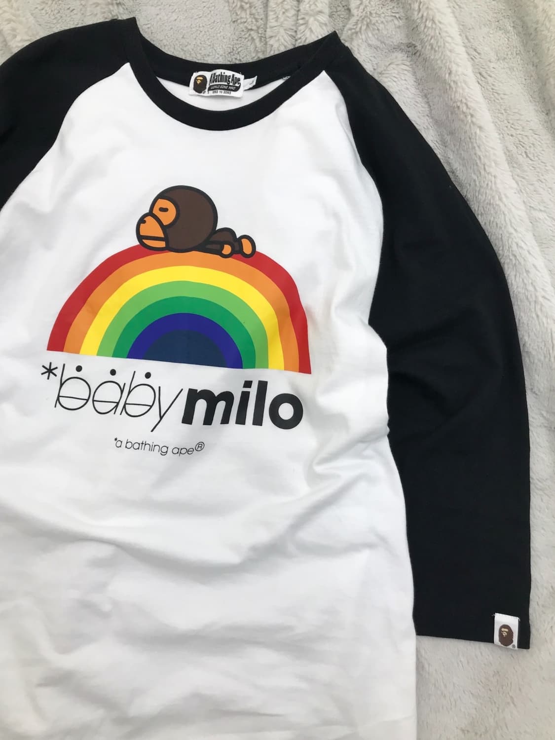 < Bape Baby Milo Rainbow Raglan T-shirt  상품이미지8