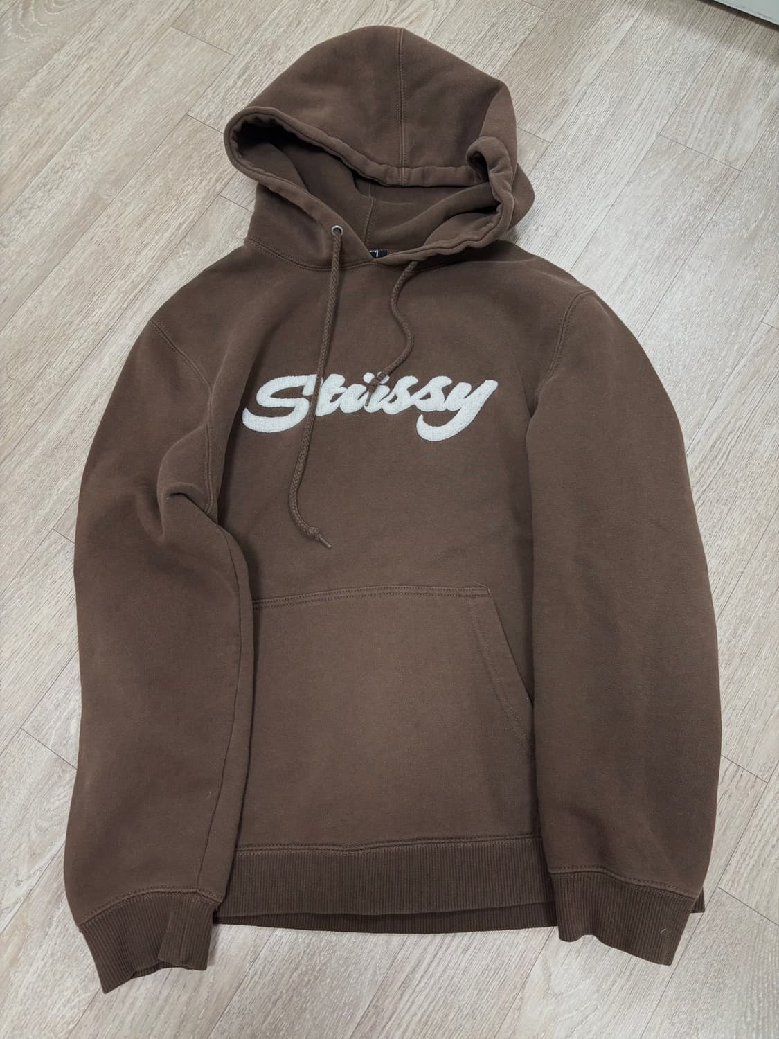 스투시 브라운 기모 후드티 상품이미지1