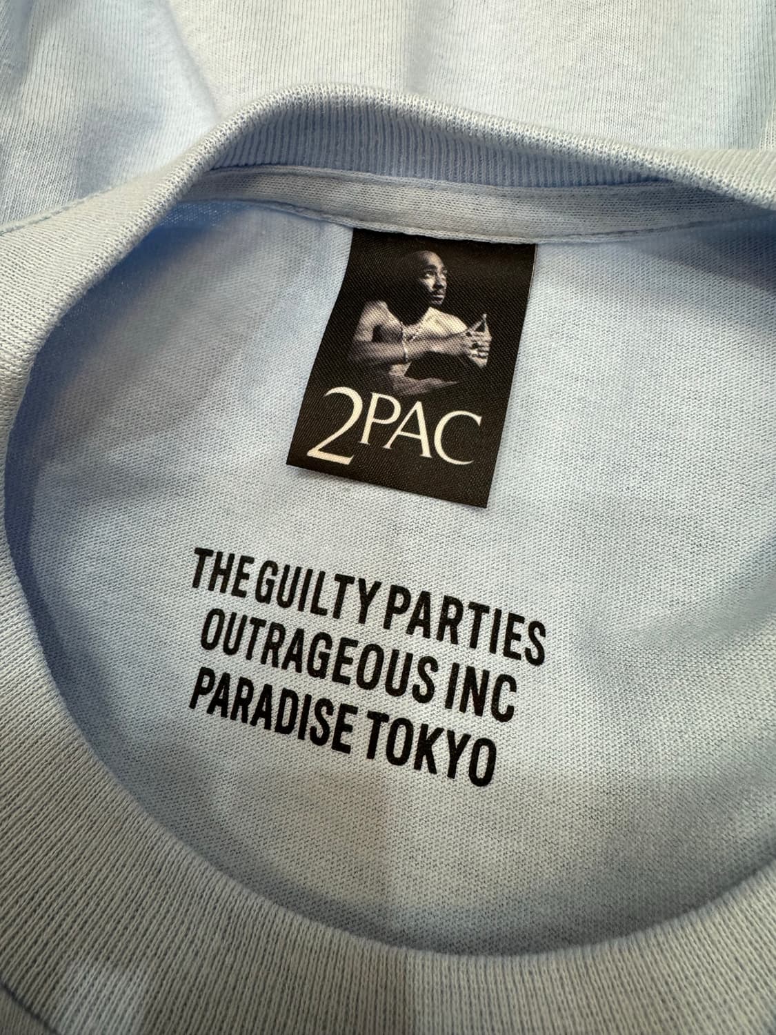 [L] 와코마리아 x 투팍 반팔 티셔츠 라이트 블루  상품이미지6