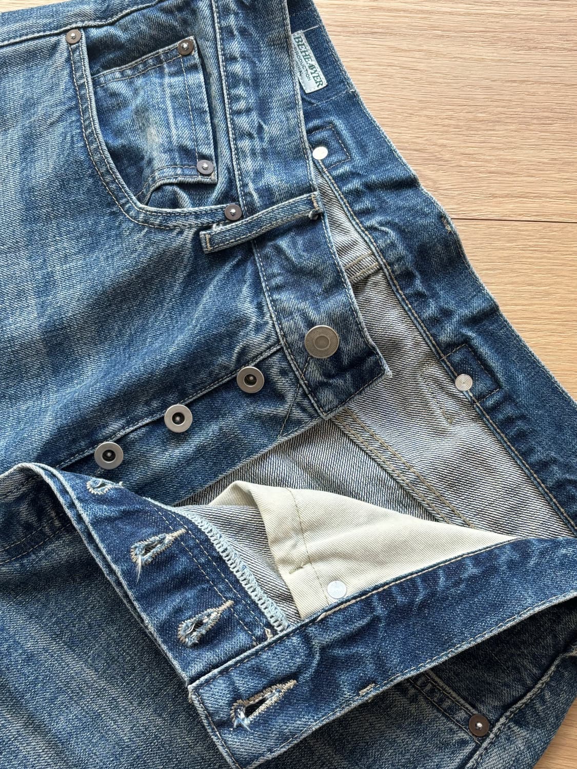 [30] 비헤비어 523L 셀비지 데님 워시드 블루 상품이미지6