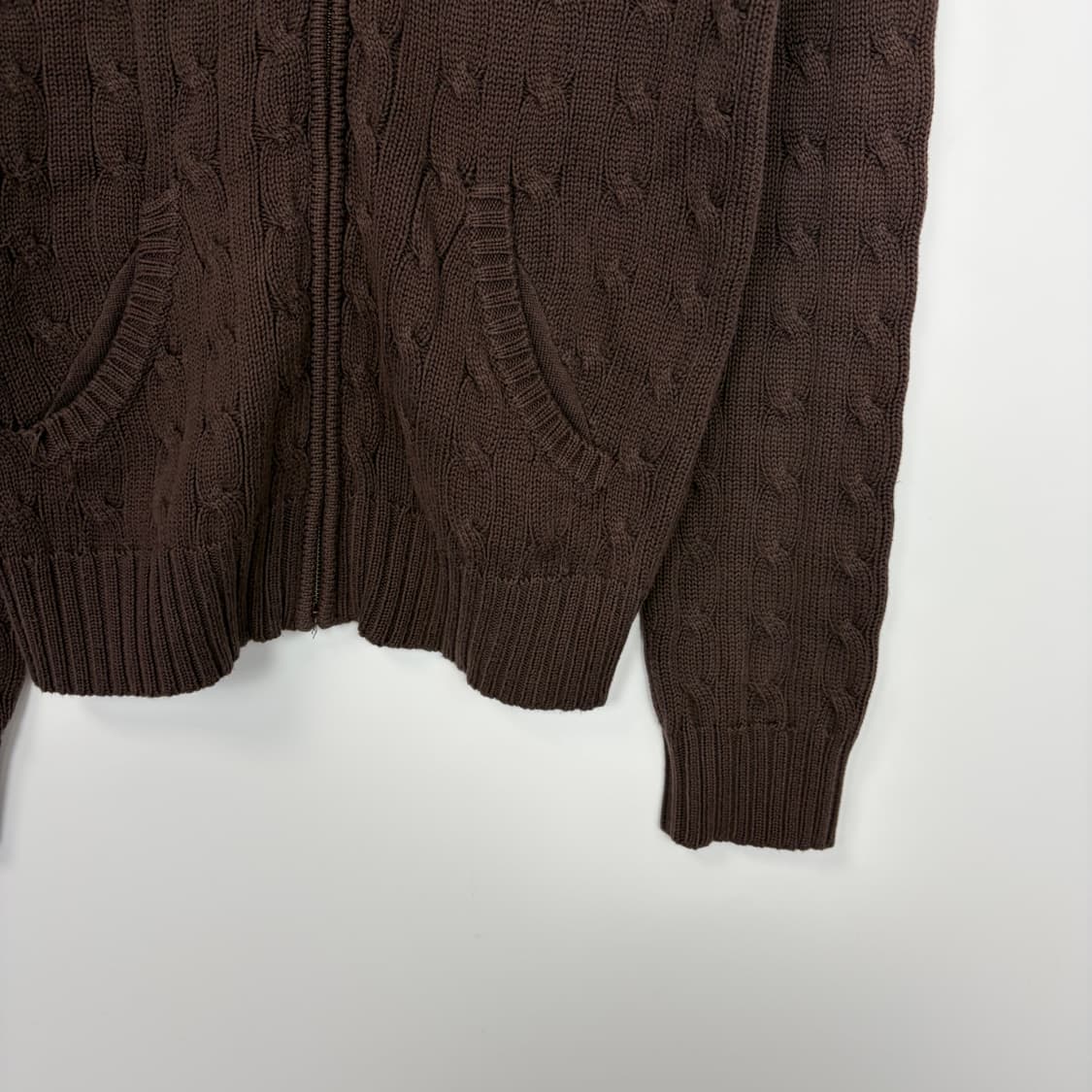 폴로 랄프로렌 후드 꽈배기 니트 집업 가디건 자켓 상품이미지5