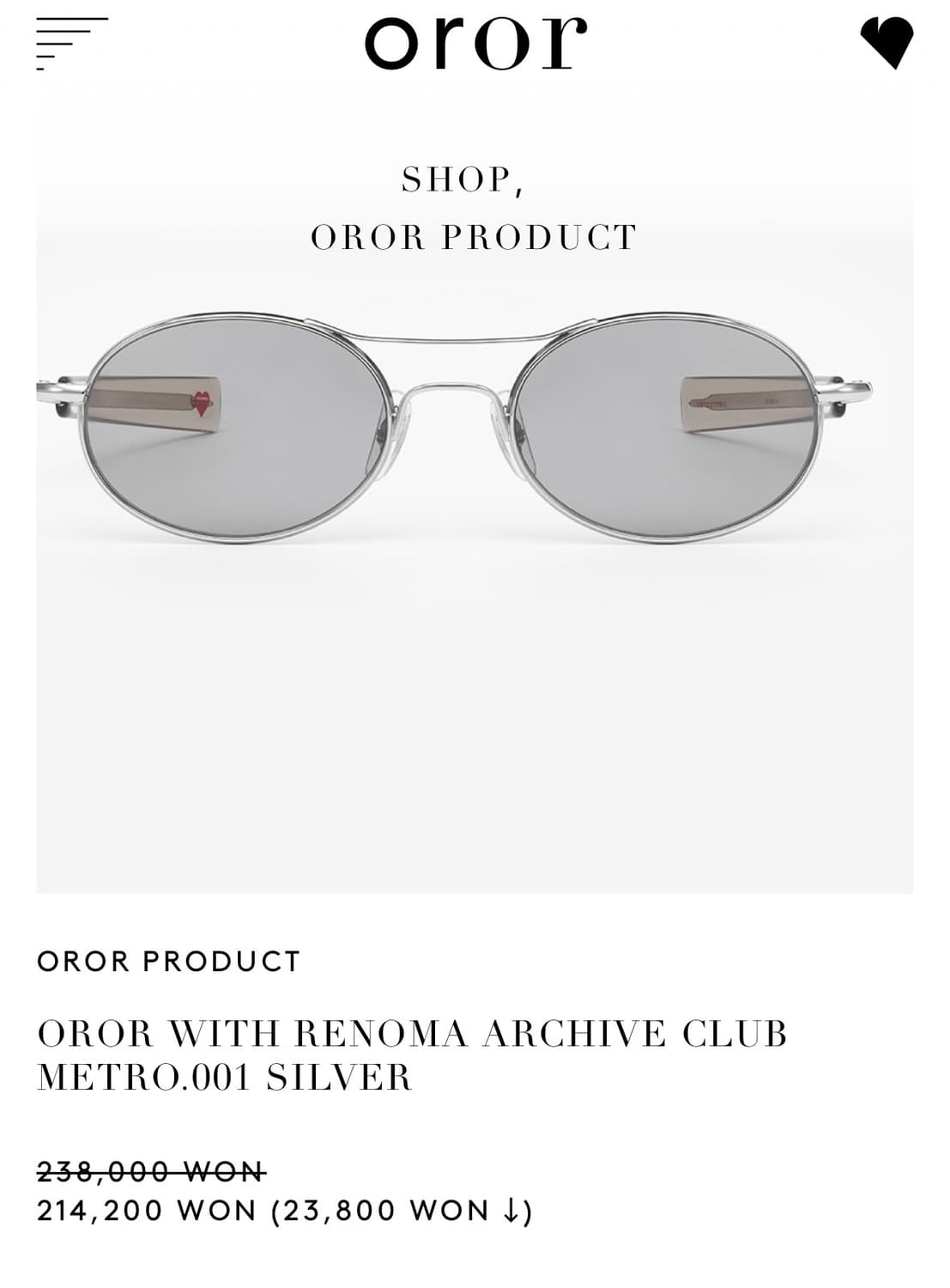 오르오르 X 레노마 아카이브 클럽 메트로 안경 상품이미지3