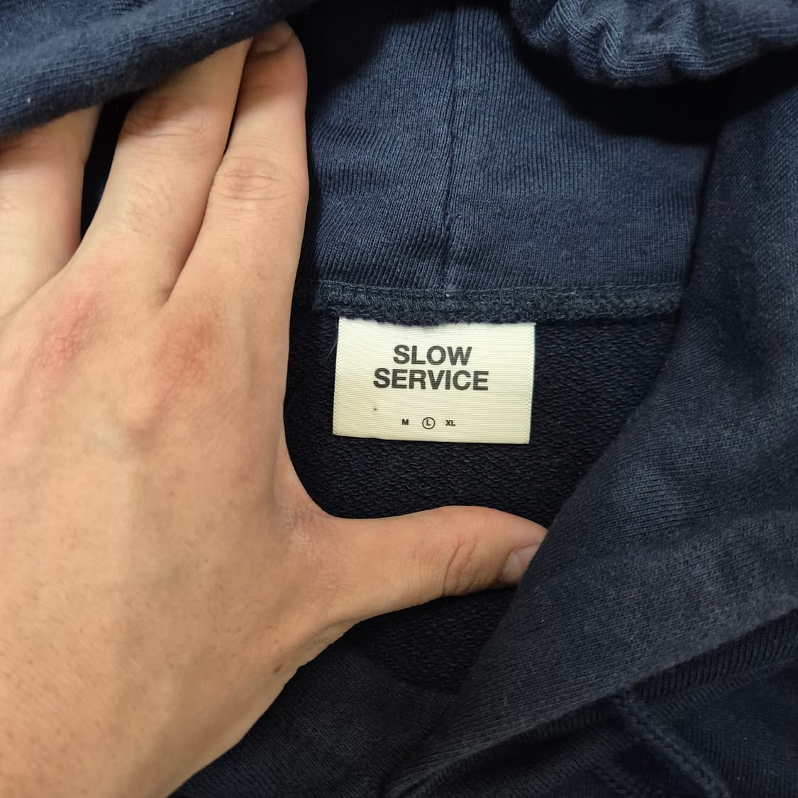 SLOW SERVICE 남성 빅로고 후드티  상품이미지7