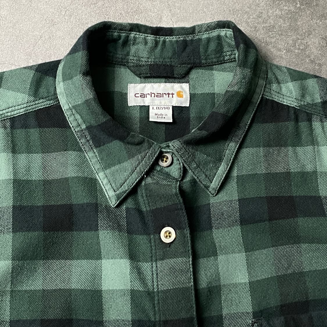 CARHARTT 칼하트 빈티지 그린 체크 워크 셔츠 A00853 상품이미지2