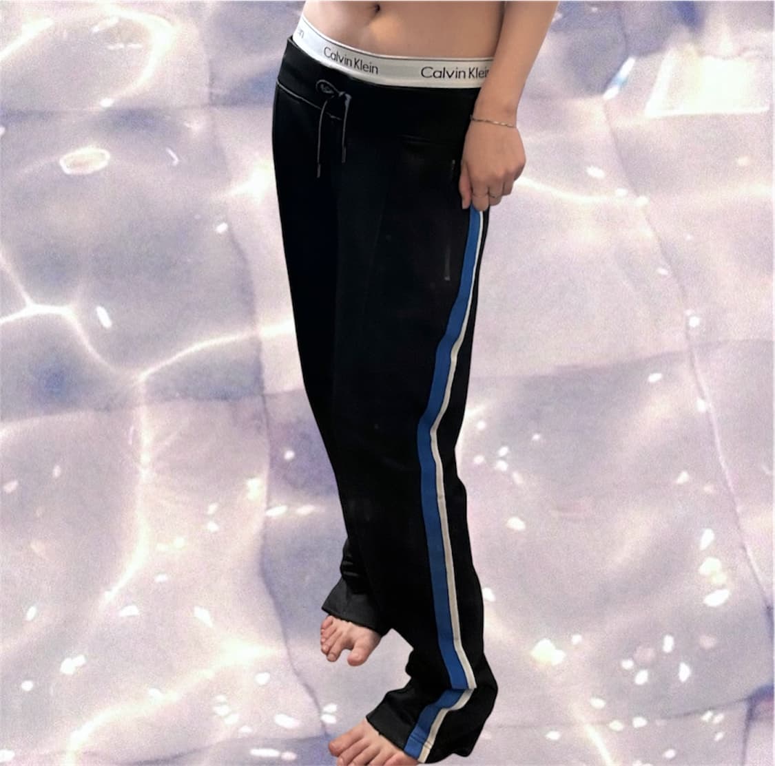오니츠카 타이거 블랙 블루 추리닝 트레이닝 팬츠 L 상품이미지2