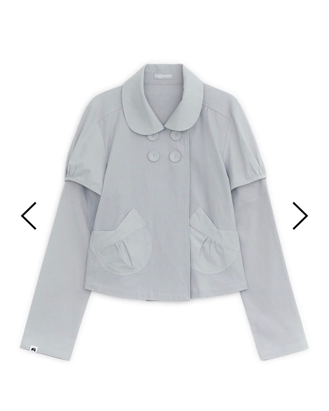 허그유어스킨 디테쳐블 라운드 자켓 그레이시 블루 상품이미지1