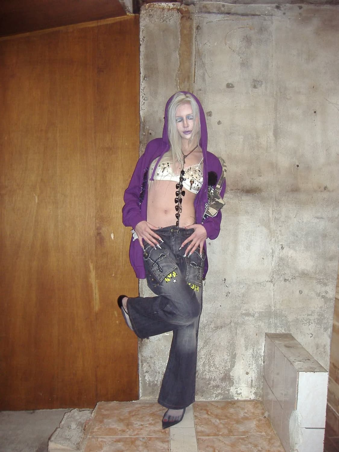 Purple-trim hooded zip-up 상품이미지7