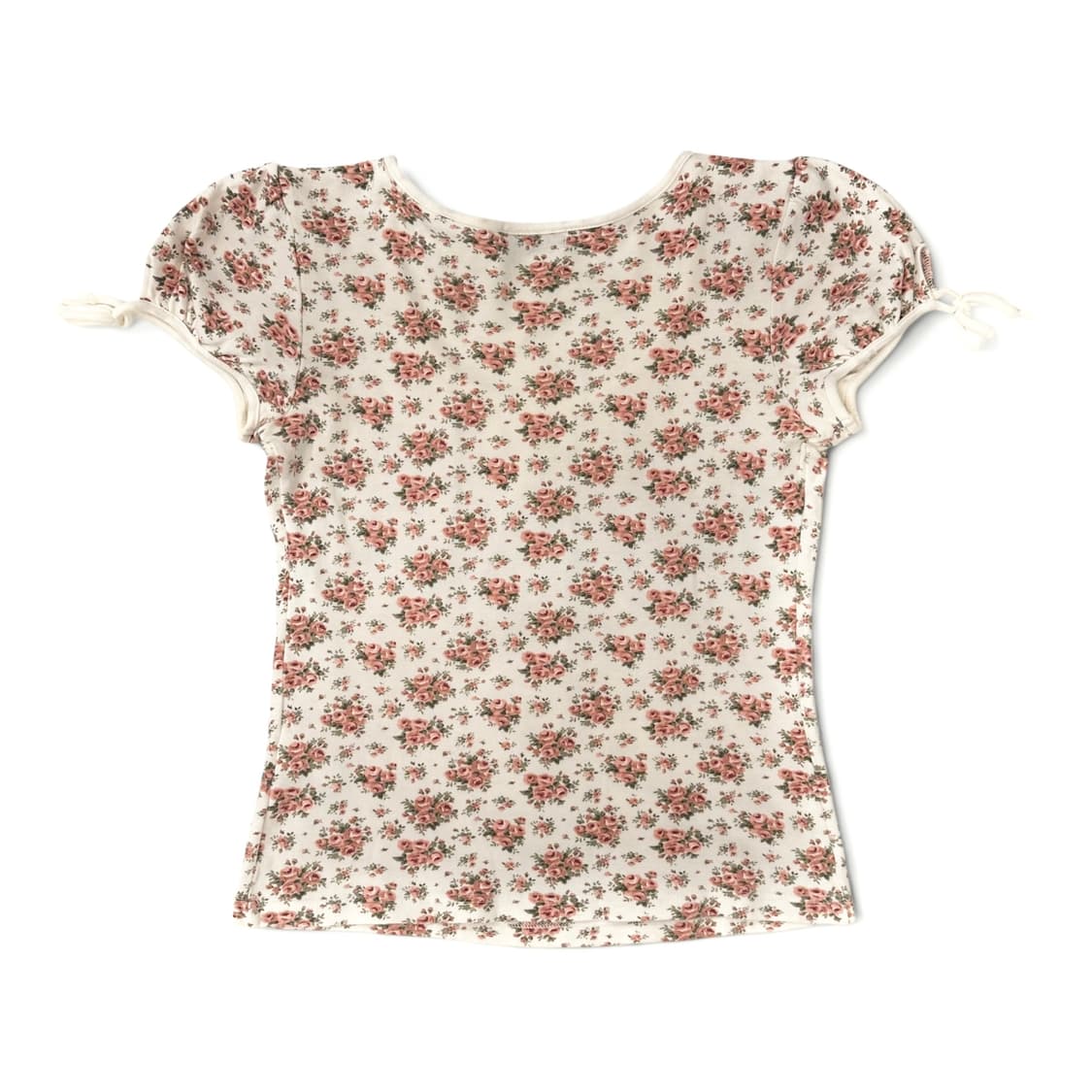 Puff Cap Flower Ribbon T-Shirt 상품이미지2
