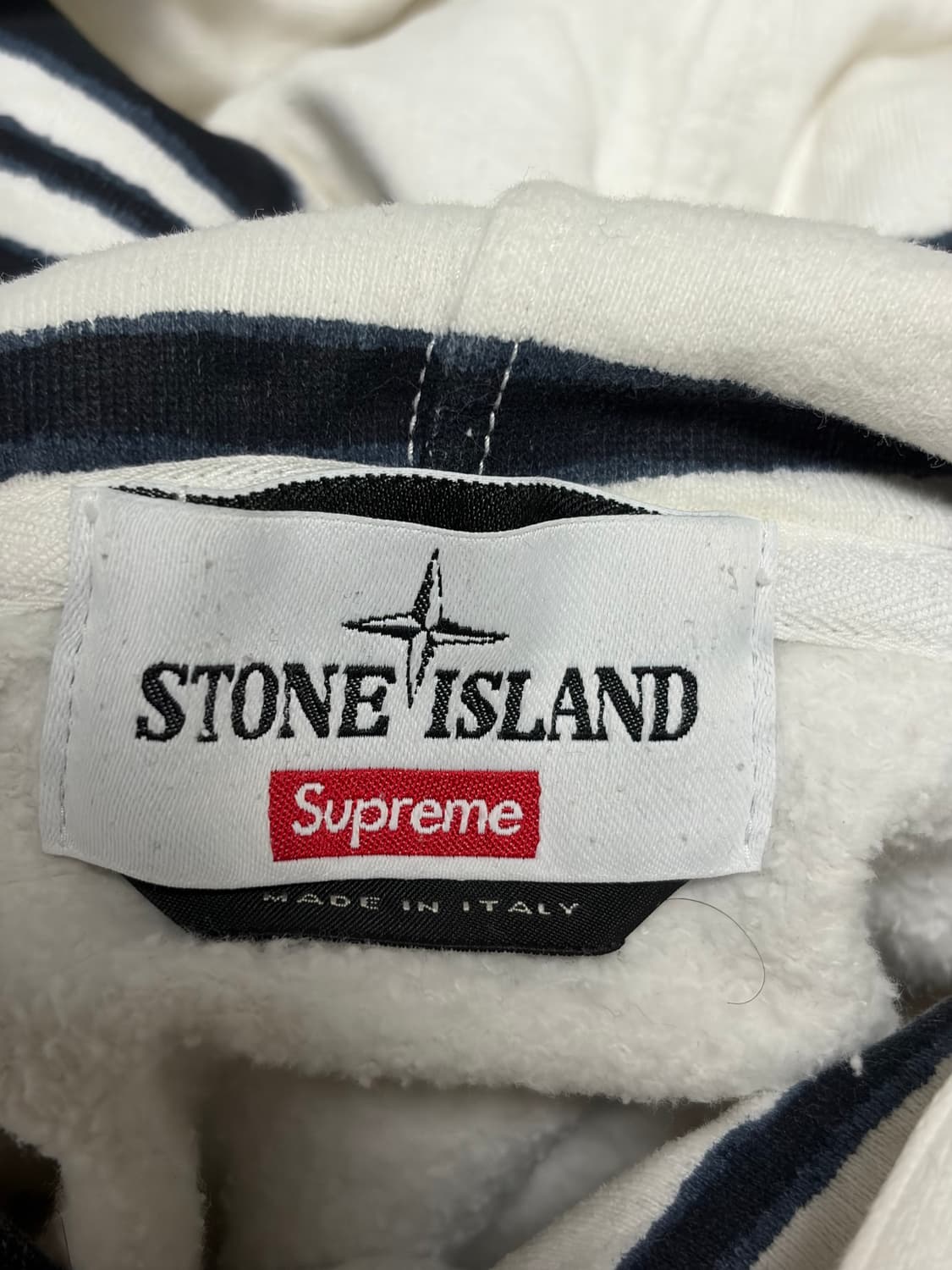 스톤아일랜드 슈프림 워프 스트라이프 후드 L사이즈 상품이미지4