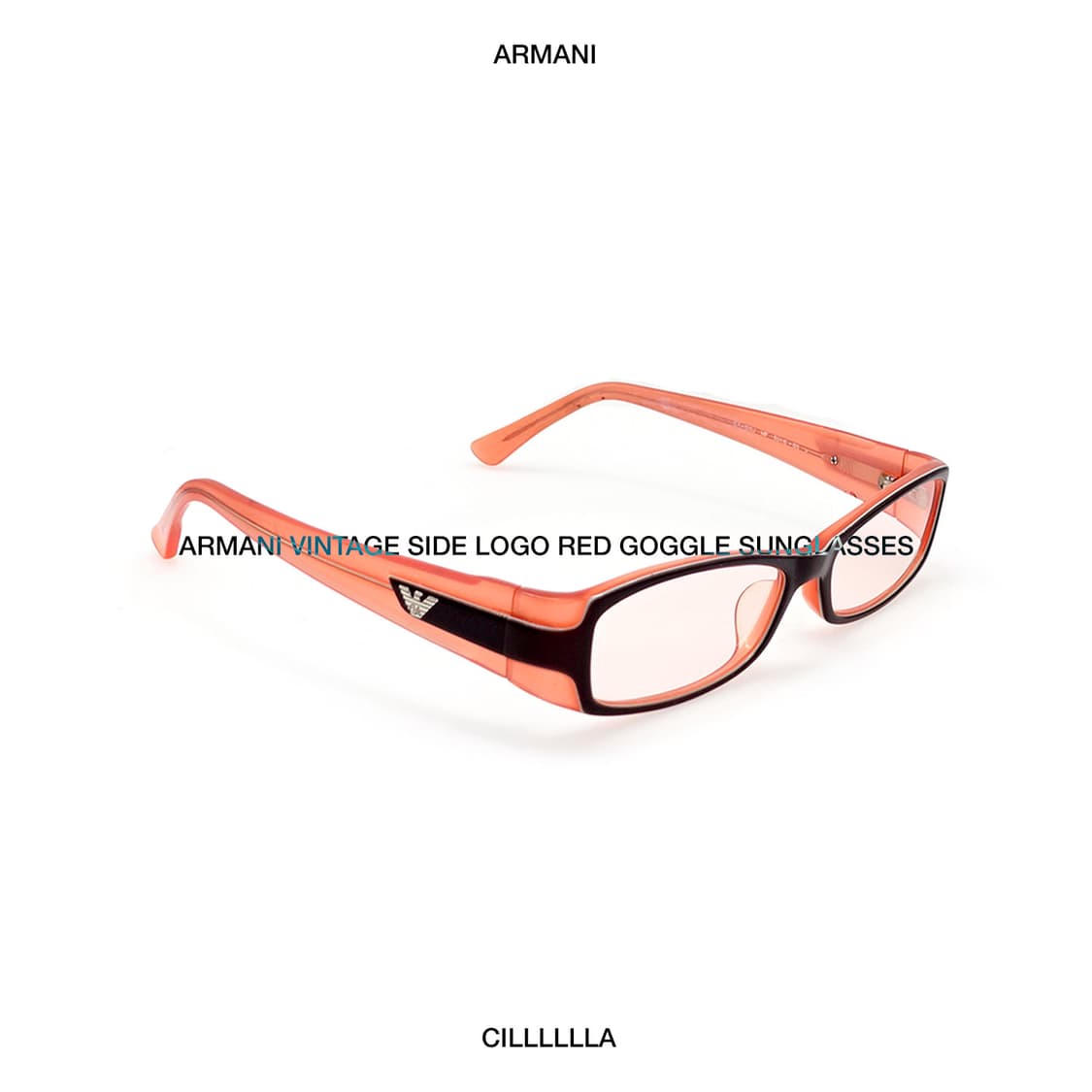 ARMANI VINTAGE 사이드 로고  레드 고글 선글라스 상품이미지1