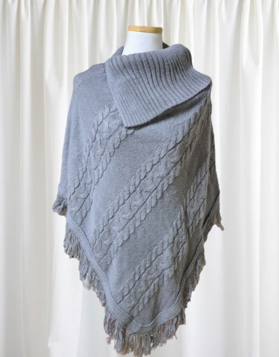 니혼진 모리걸 테슬 그레이 하이넥 케이프 상품이미지1