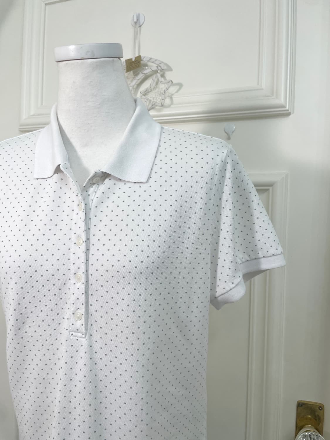 white gray dot pk top(size-XL) 상품이미지7