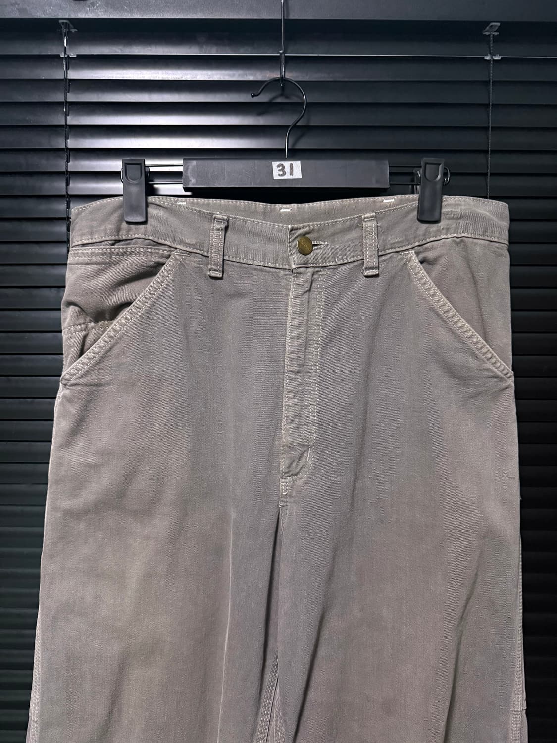 칼하트 싱글니 카펜더 워크 데님 팬츠 32 와이드 샌드 그레이 회색 일본 상품이미지2