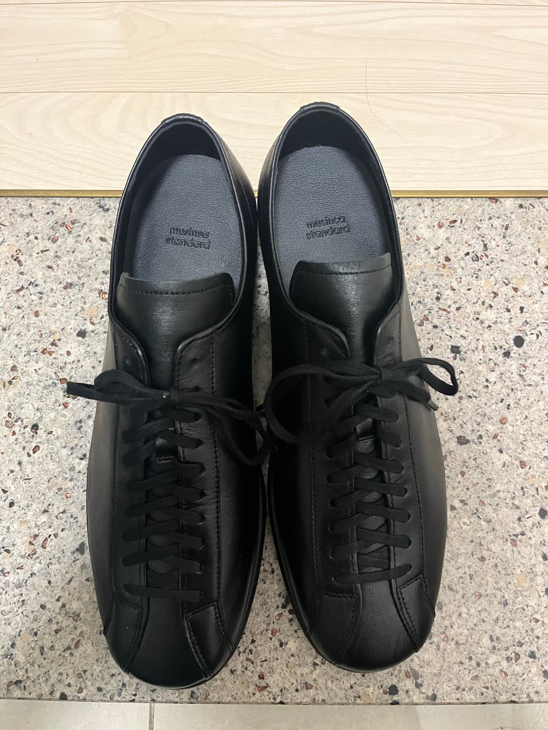 무신사 스탠다드 레트로 복싱 더비 슈즈 블랙(새상품) 상품이미지2