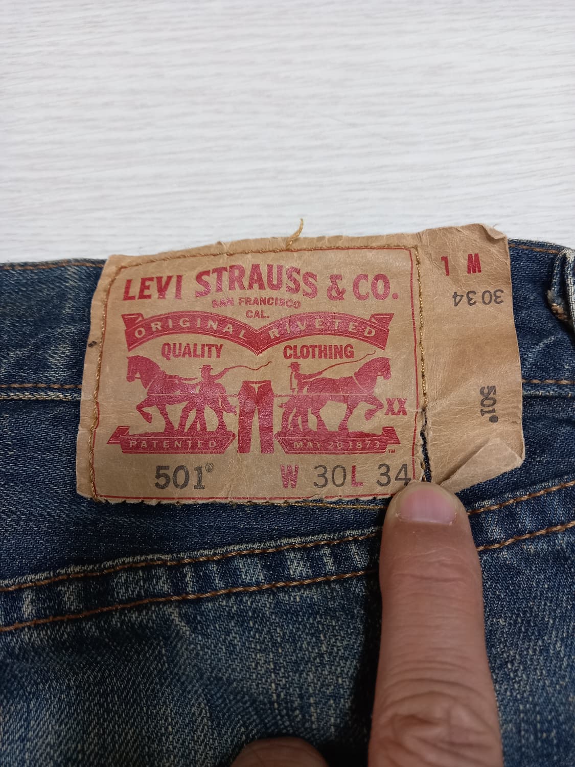 30 리바이스501 Haiti 녹워싱 일자진 30-137 상품이미지5