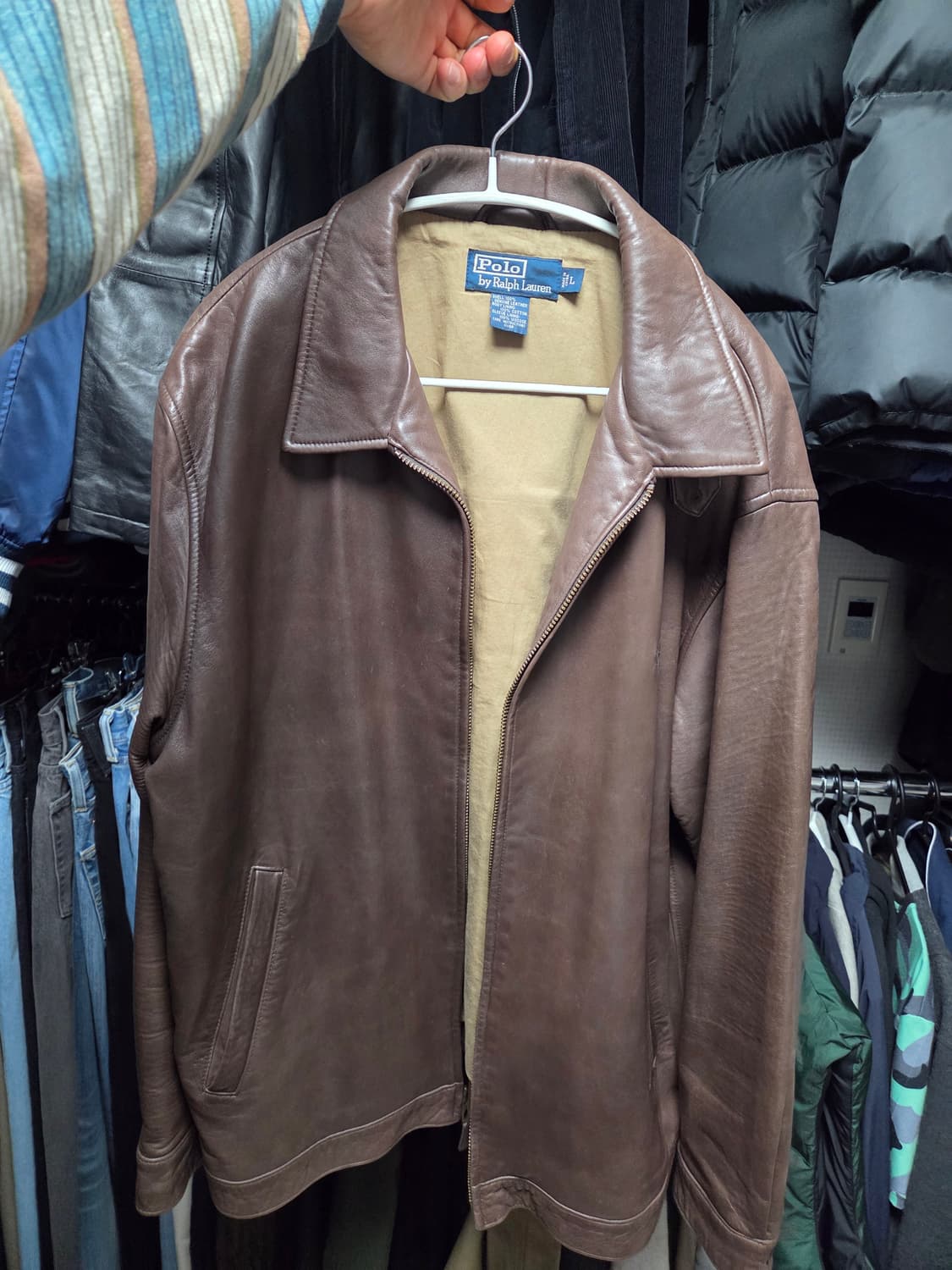 폴로 가죽자켓 브라운 상품이미지1