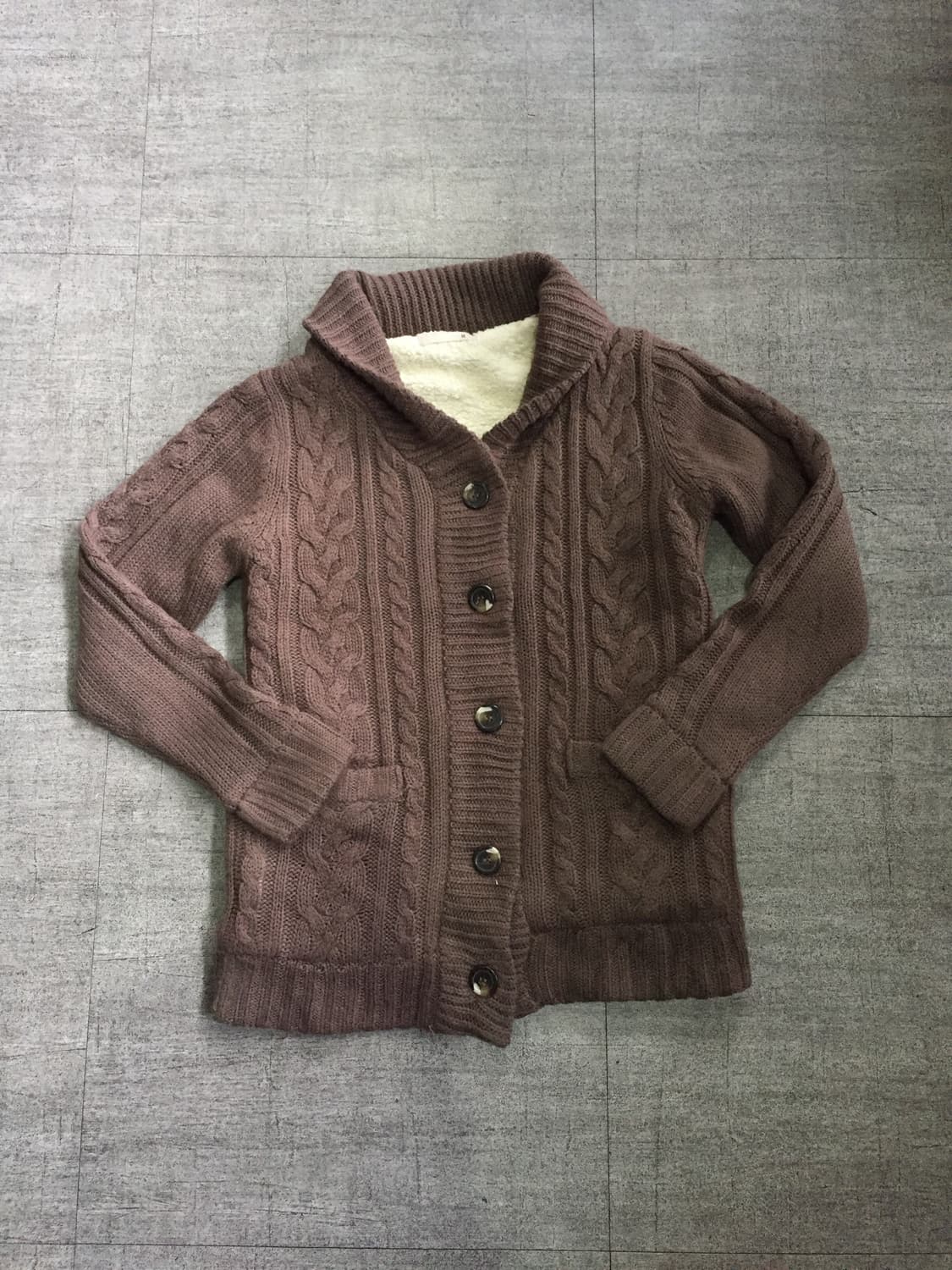 일본빈티지 Pajan 올드스쿨아메카지 혁오풍 숄카라 양털가디건 상품이미지1