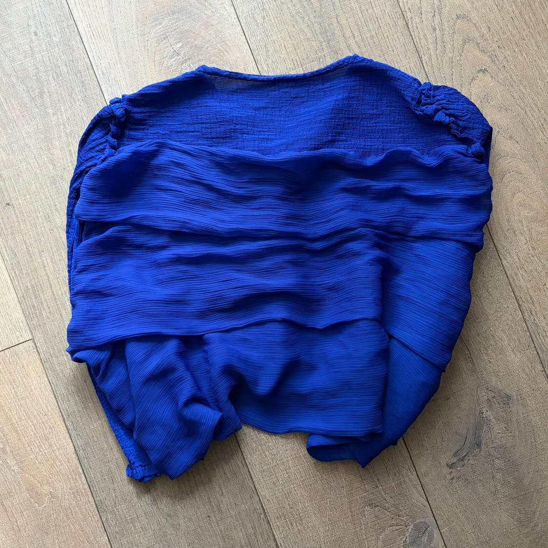 Wavy Shirring Docking Wrinkle Blouse 상품이미지7