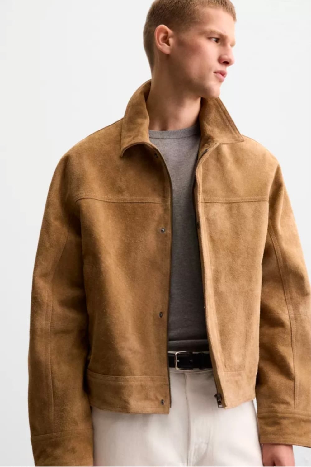 [S ,100] 자라 스웨이드 레더 자켓, 5388/300/731 상품이미지5