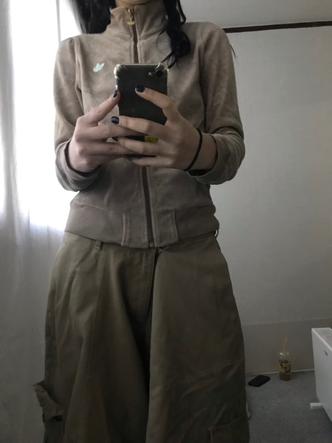 아디다스 베이지 벨벳 집업 상품이미지5