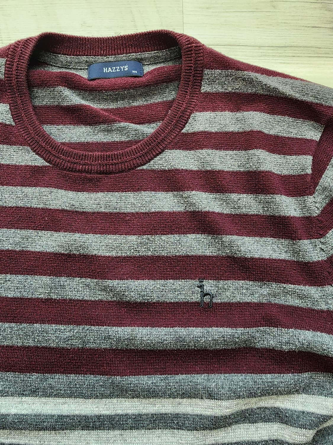 HAZZYS 헤지스 니트 티셔츠 팜. 105사이즈 면+울+캐시미어 스웨터 상품이미지5