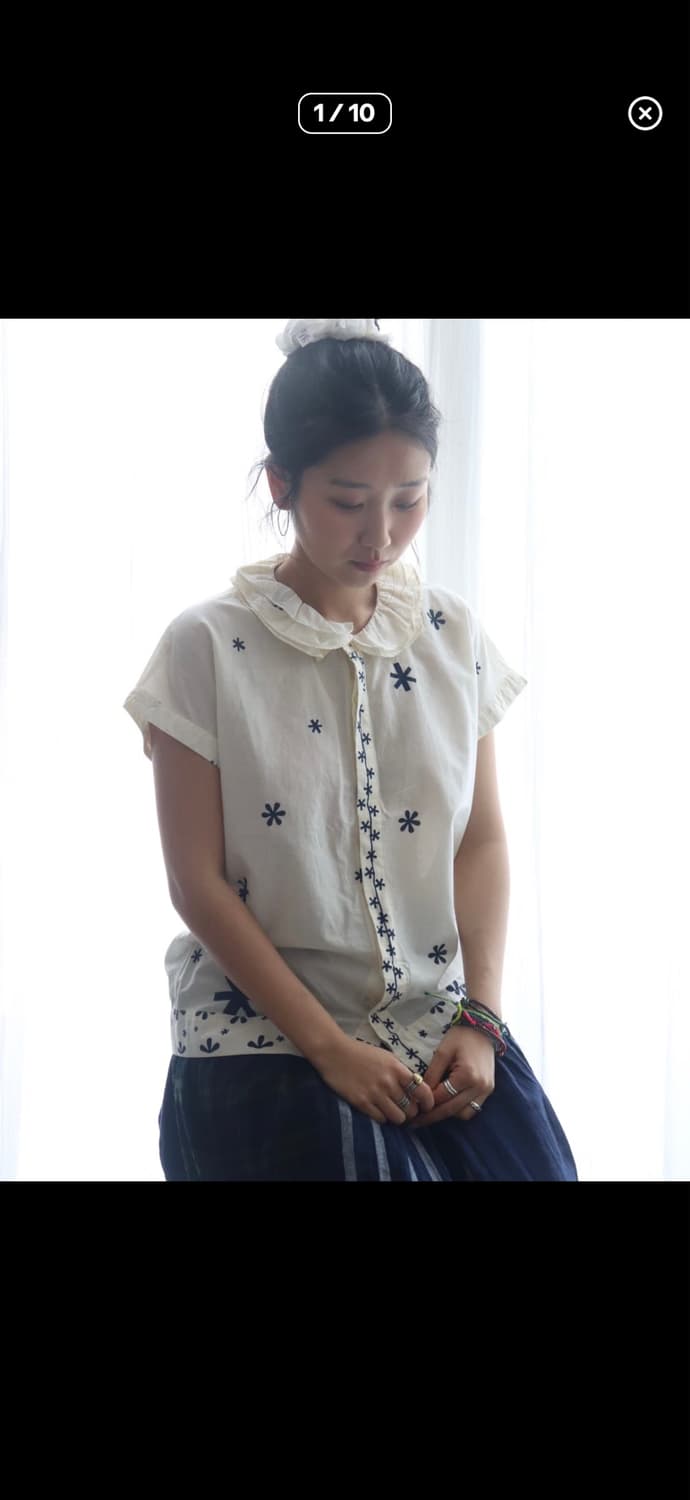 Beams boy Tori-To Frill Collar Blouse 상품이미지1