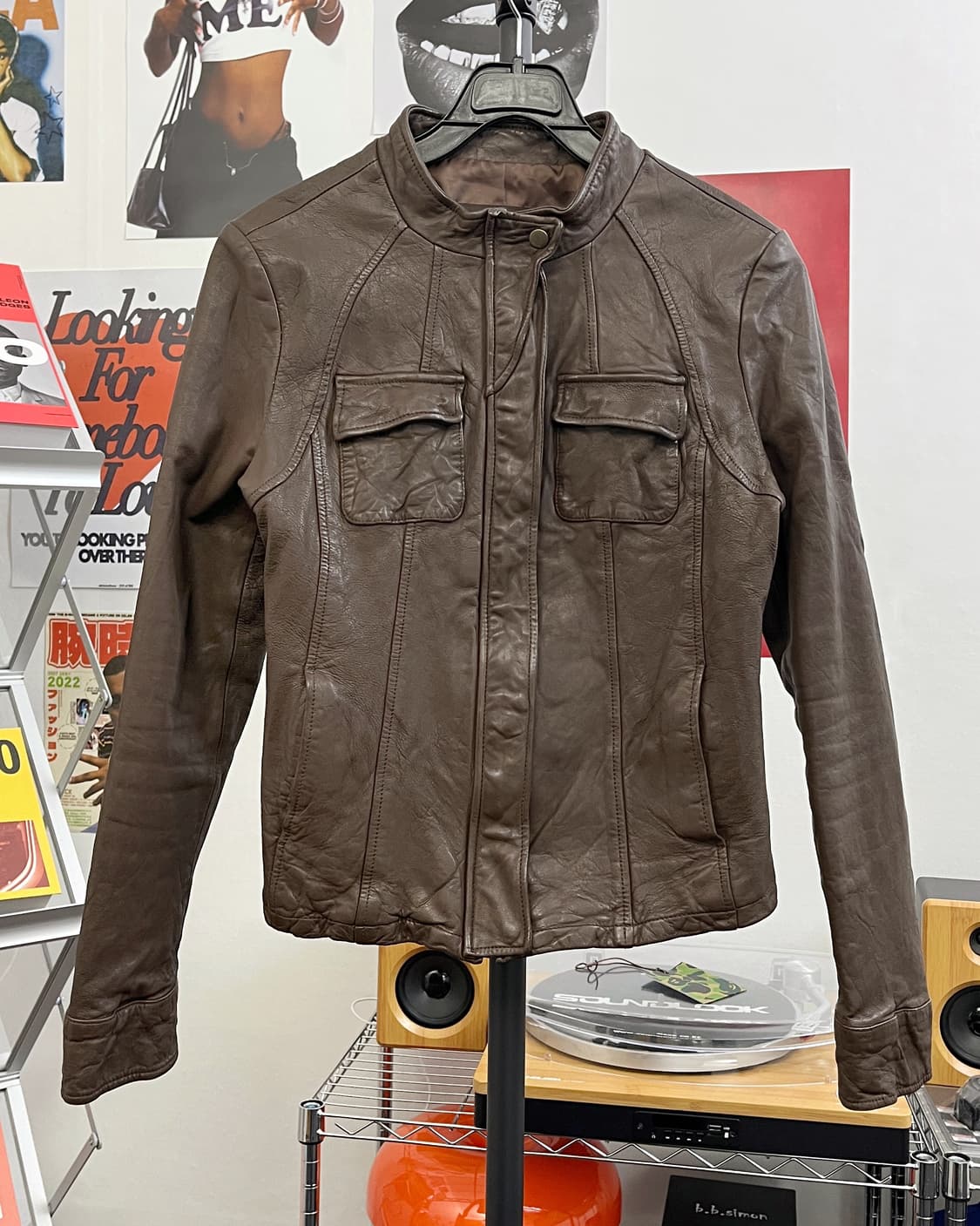 올드 빈티지 브라운 리얼 램스킨 레더 자켓 상품이미지5