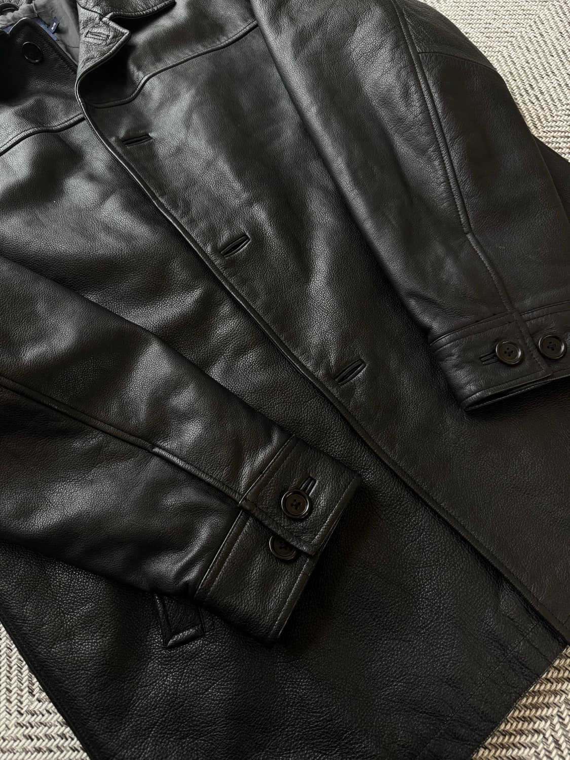 올드 갭 레더 빈티지 카 코트 블랙 XL사이즈 상품이미지3