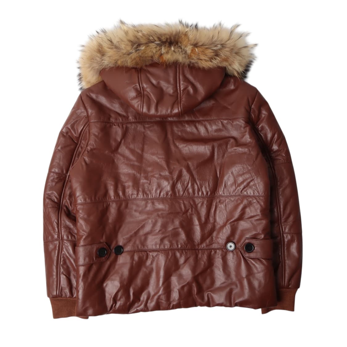 Runnerup 리얼레더 후디 퍼 패딩 상품이미지4