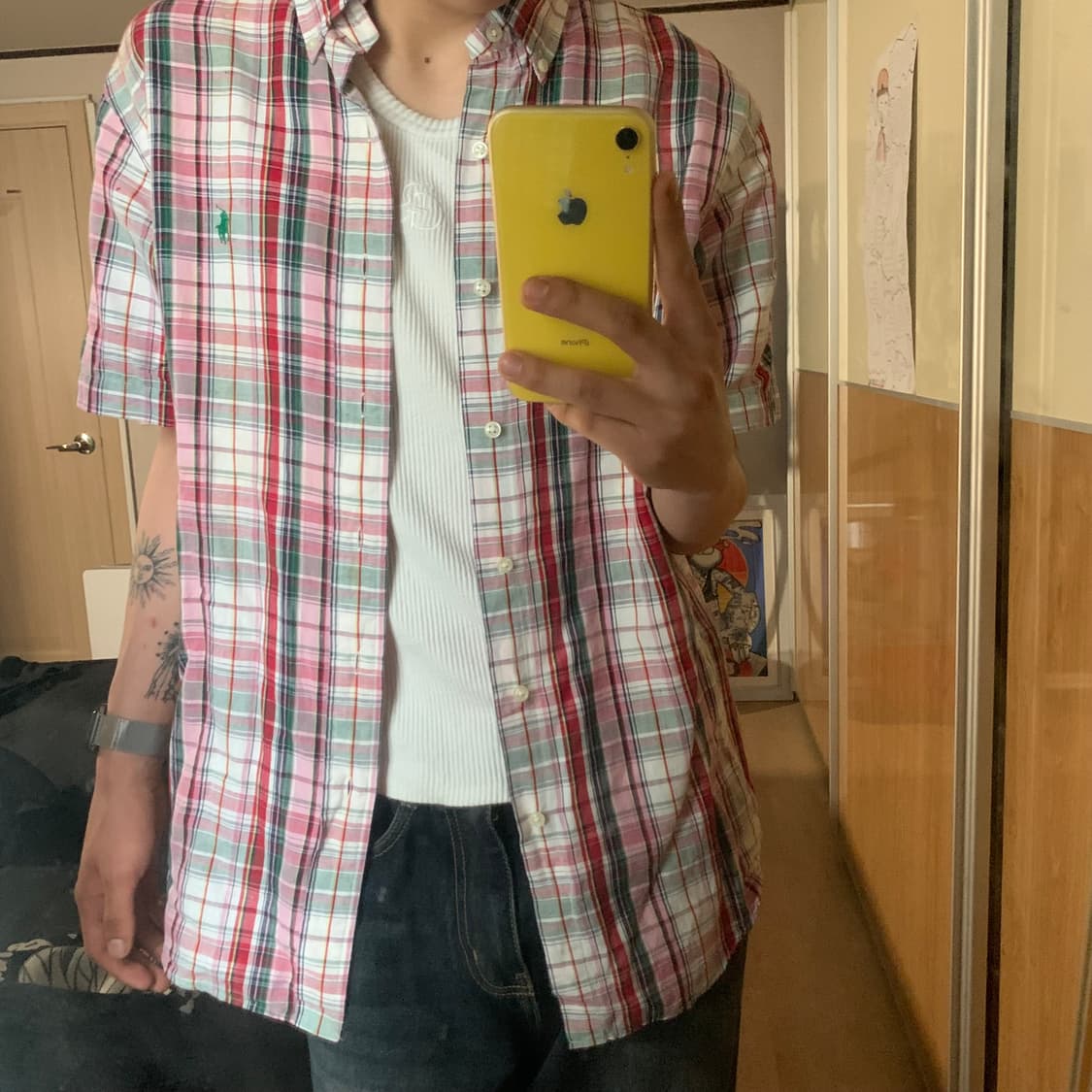 폴로 랄프로렌 커스텀핏 체크셔츠 M 상품이미지4