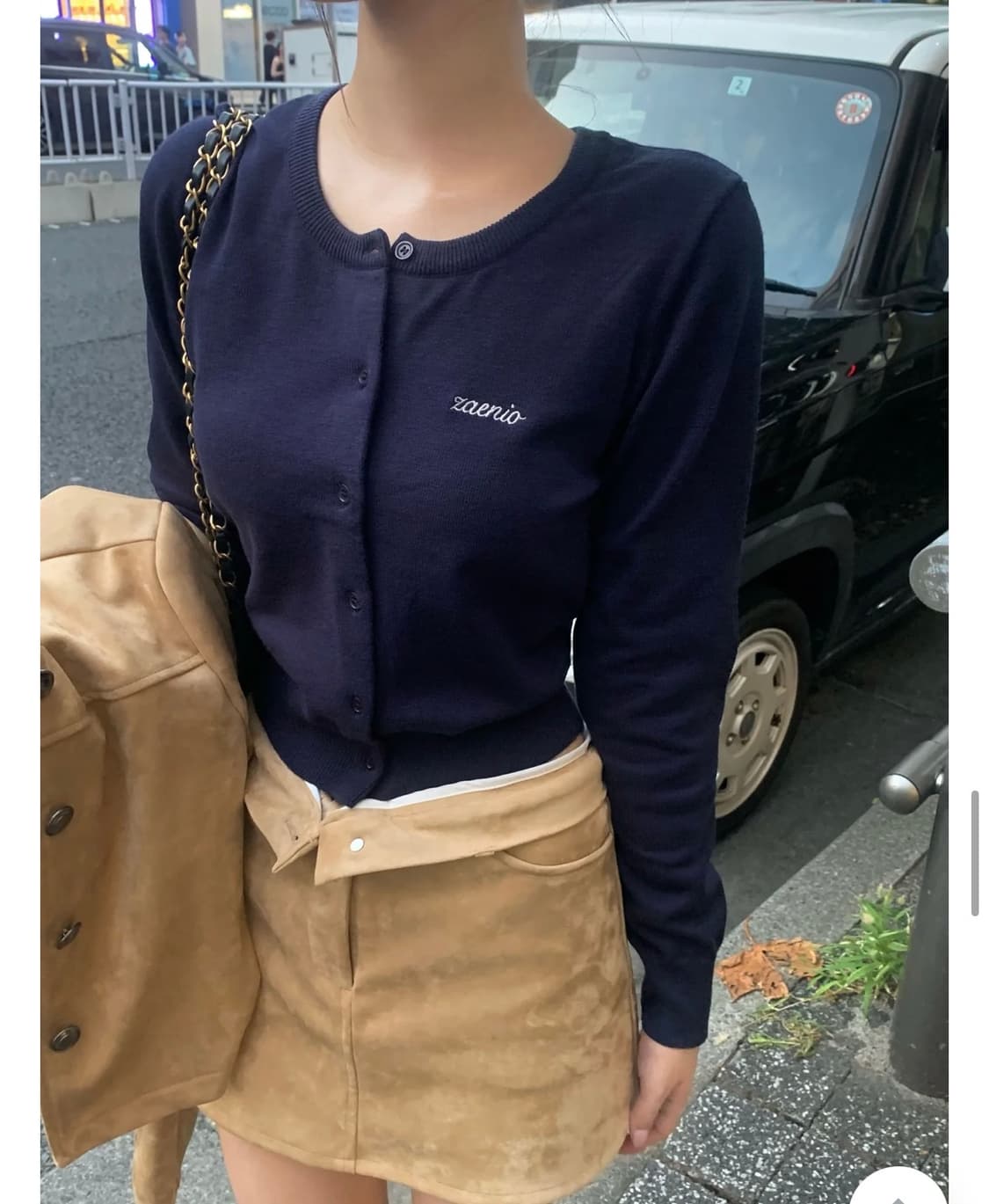 제니오 셀린 베이직 가디건 네이비 S zaenio 상품이미지5