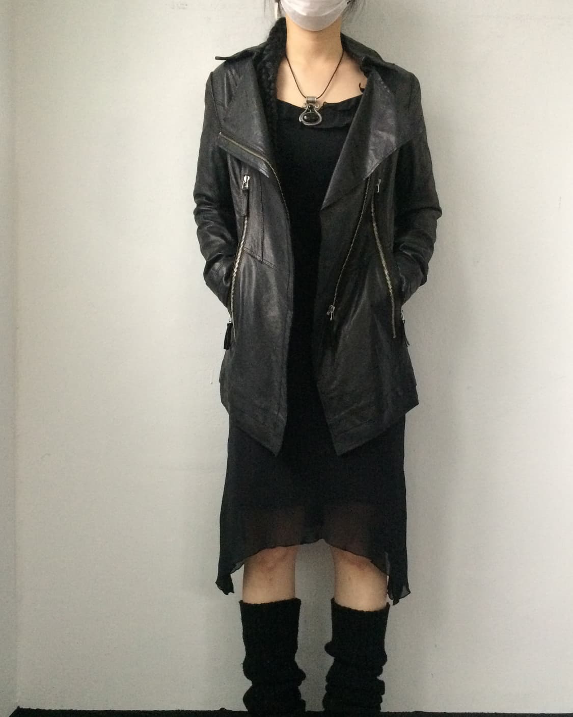 Unbalanced lamb leather jacket 상품이미지7