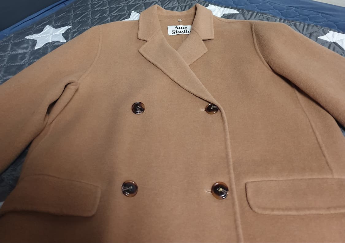 AME STUDIO 핸드메이드 울90% 더블버튼 롱코트 브라운 (F) 상품이미지2