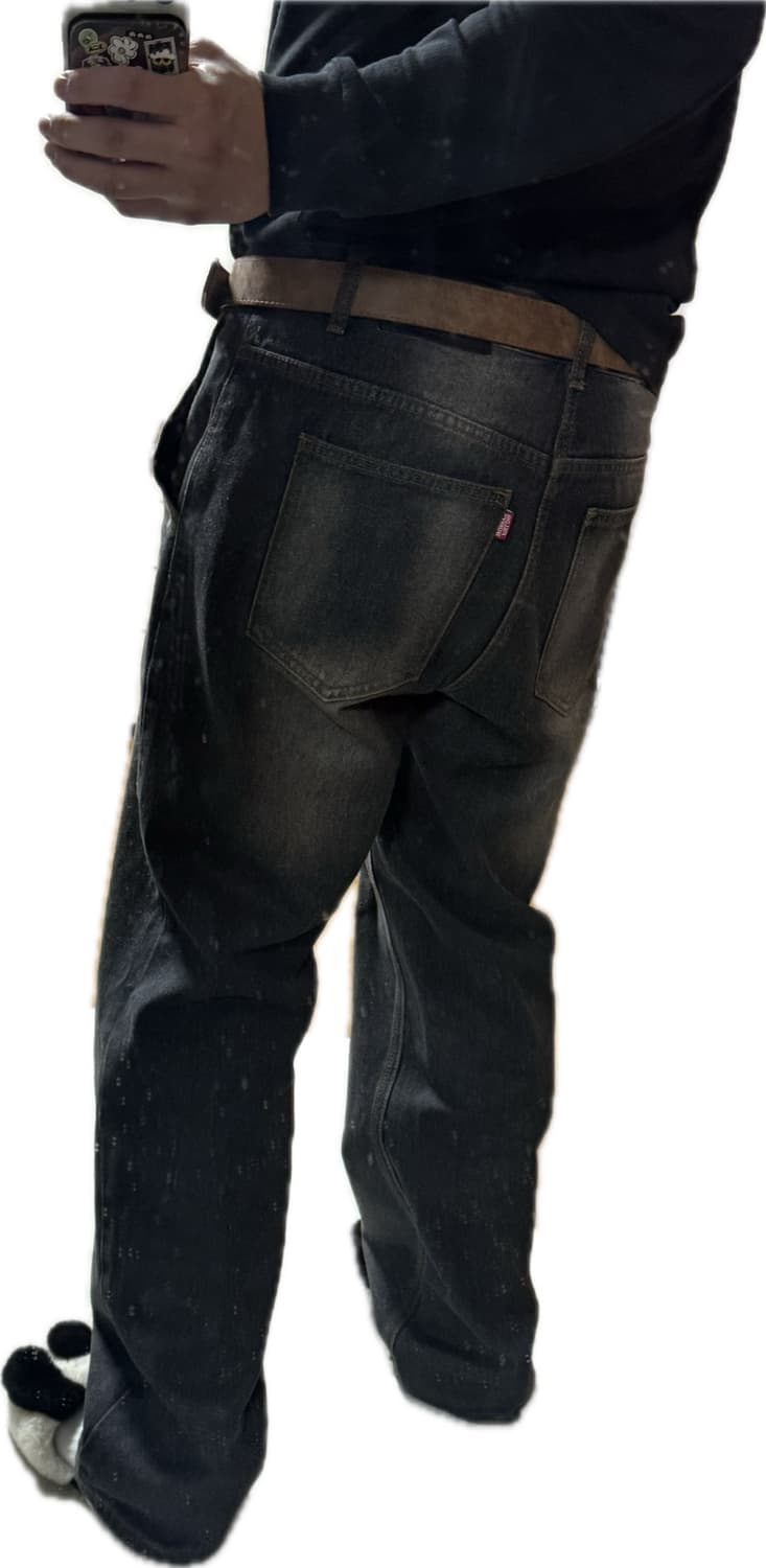 워싱 블랙진 상품이미지3