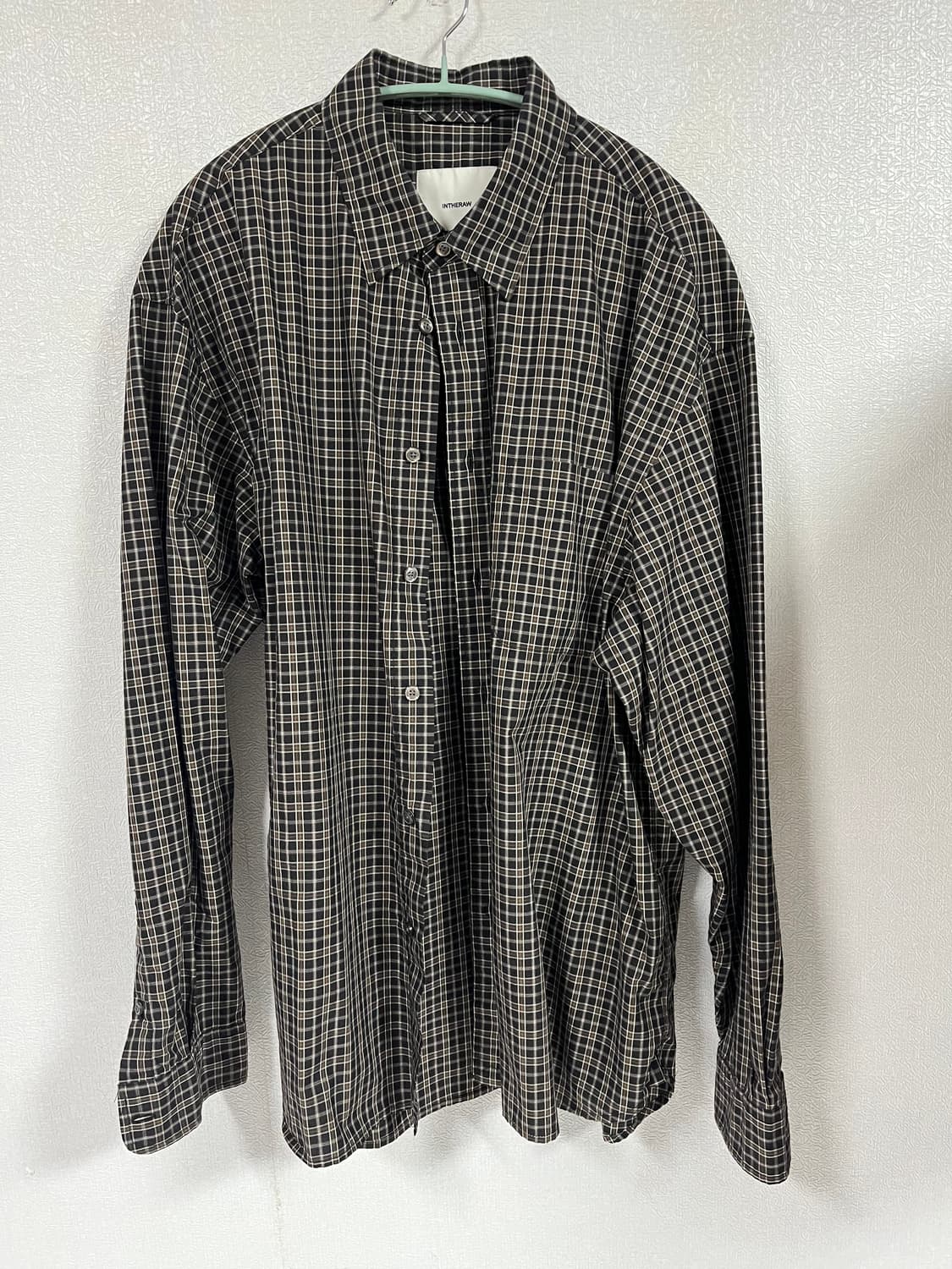 인더로우 모카 브라운 체크셔츠 3사이즈 상품이미지4