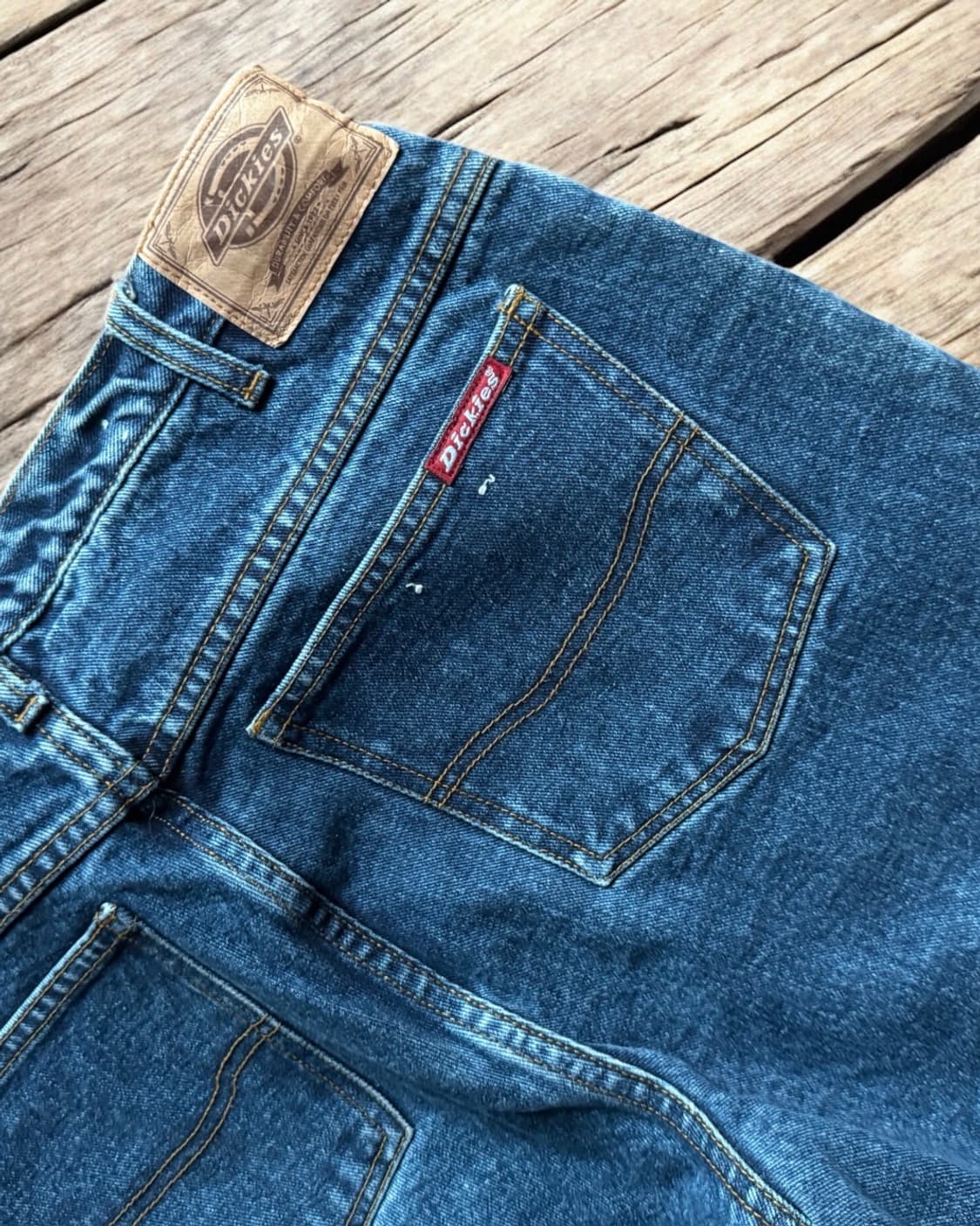 레어 아이템 Dickies 빈티지 데님 (치마요 커스텀 & 체크 라이닝 상품이미지5