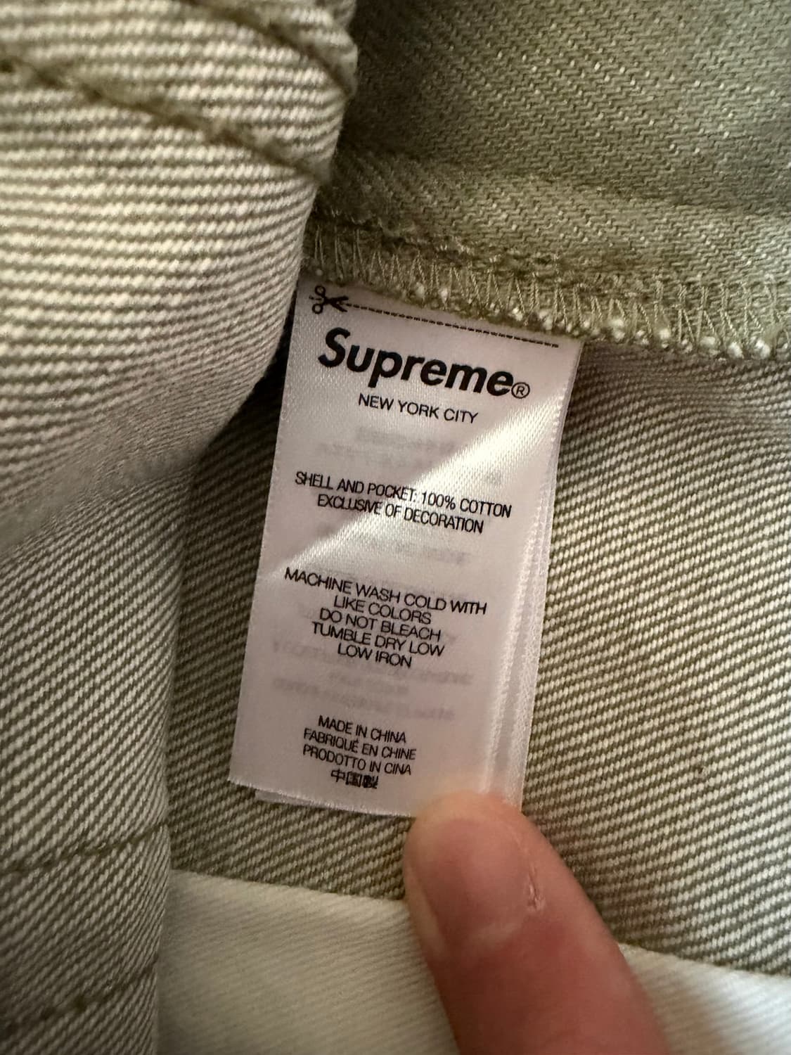 [34] 슈프림 배기 진 올리브 - 25SS 상품이미지5