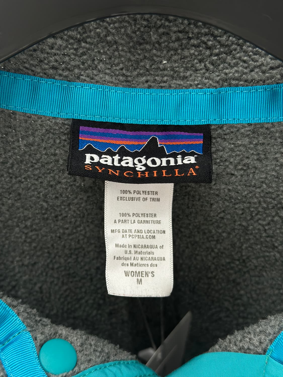파타고니아 신칠라 그레이/블루그린 스냅 플리스  상품이미지7