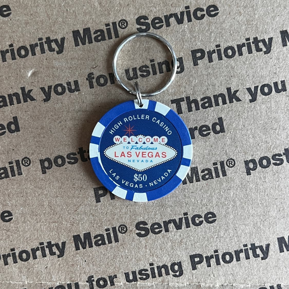 90s Vintage Las Vegas Chip Keyring 상품이미지2