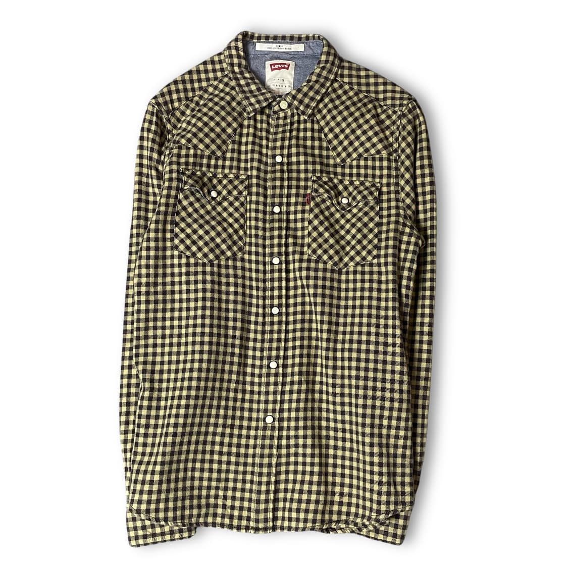 리바이스 옐로우 브라운 체크 긴팔 셔츠 S 상품이미지1