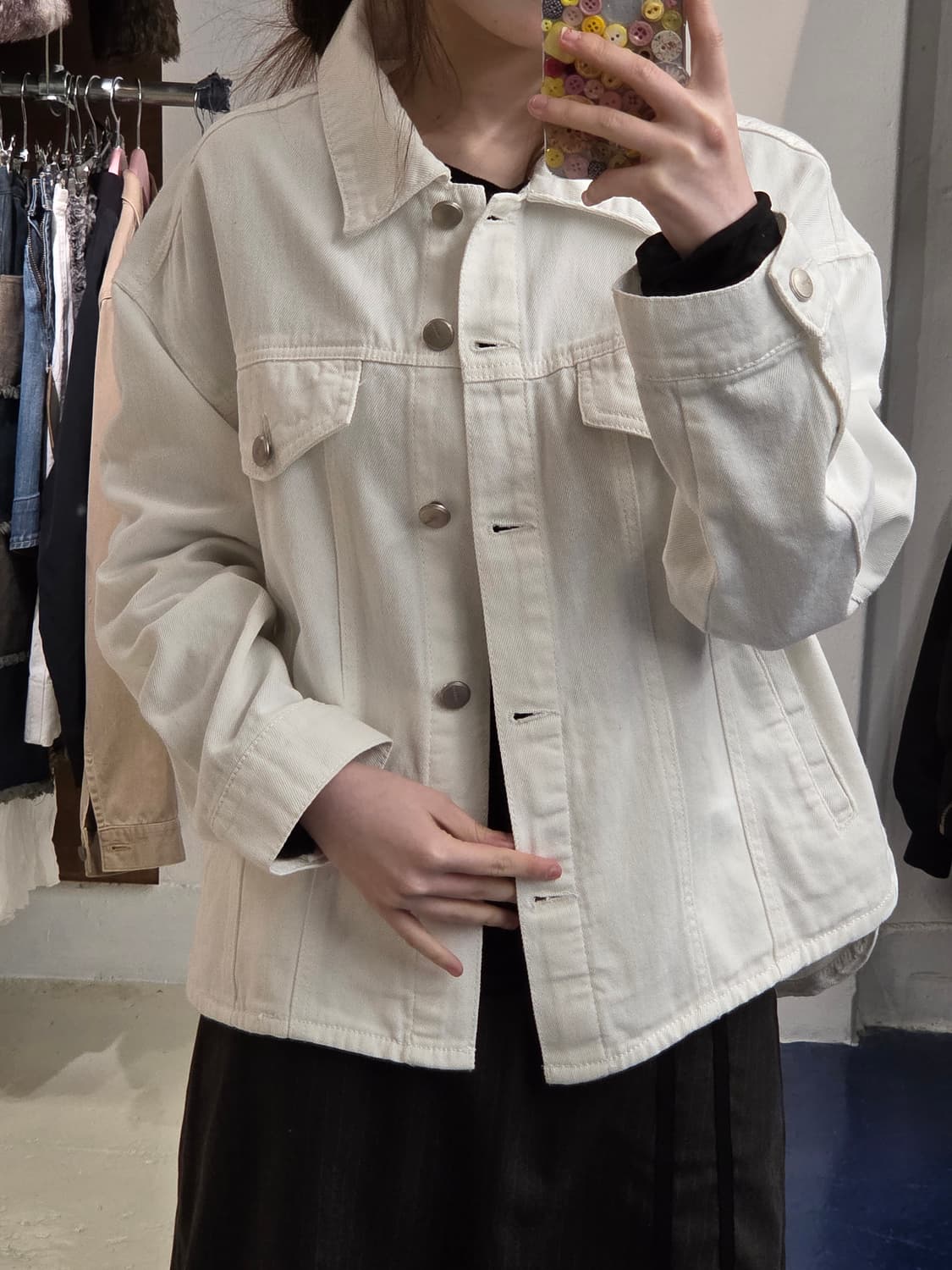 NIX 닉스 화이트 트러커 자켓 상품이미지1