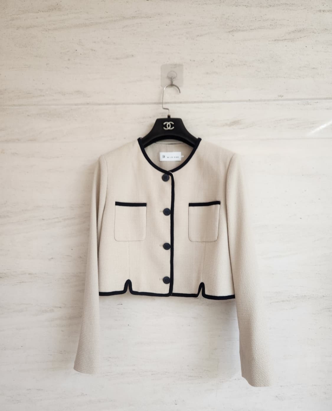 잇미샤 라인블록 크롭 트위드자켓 66사이즈 상품이미지2