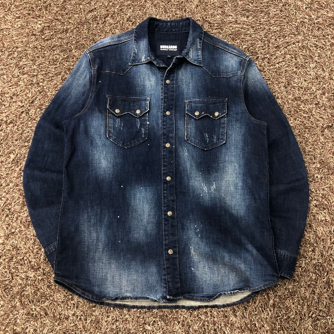 버커루 페인트 데님 워싱 웨스턴 셔츠 상품이미지1