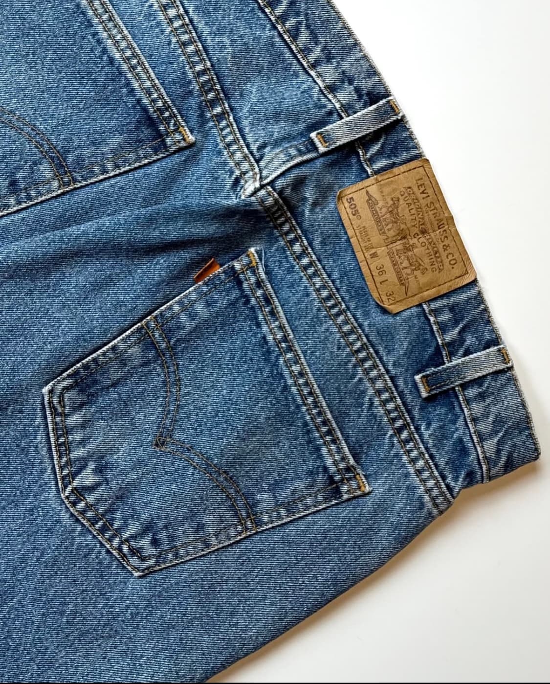 90S 리바이스 505 레귤러 스트레이트 오렌지탭 데님 팬츠 USA 상품이미지1