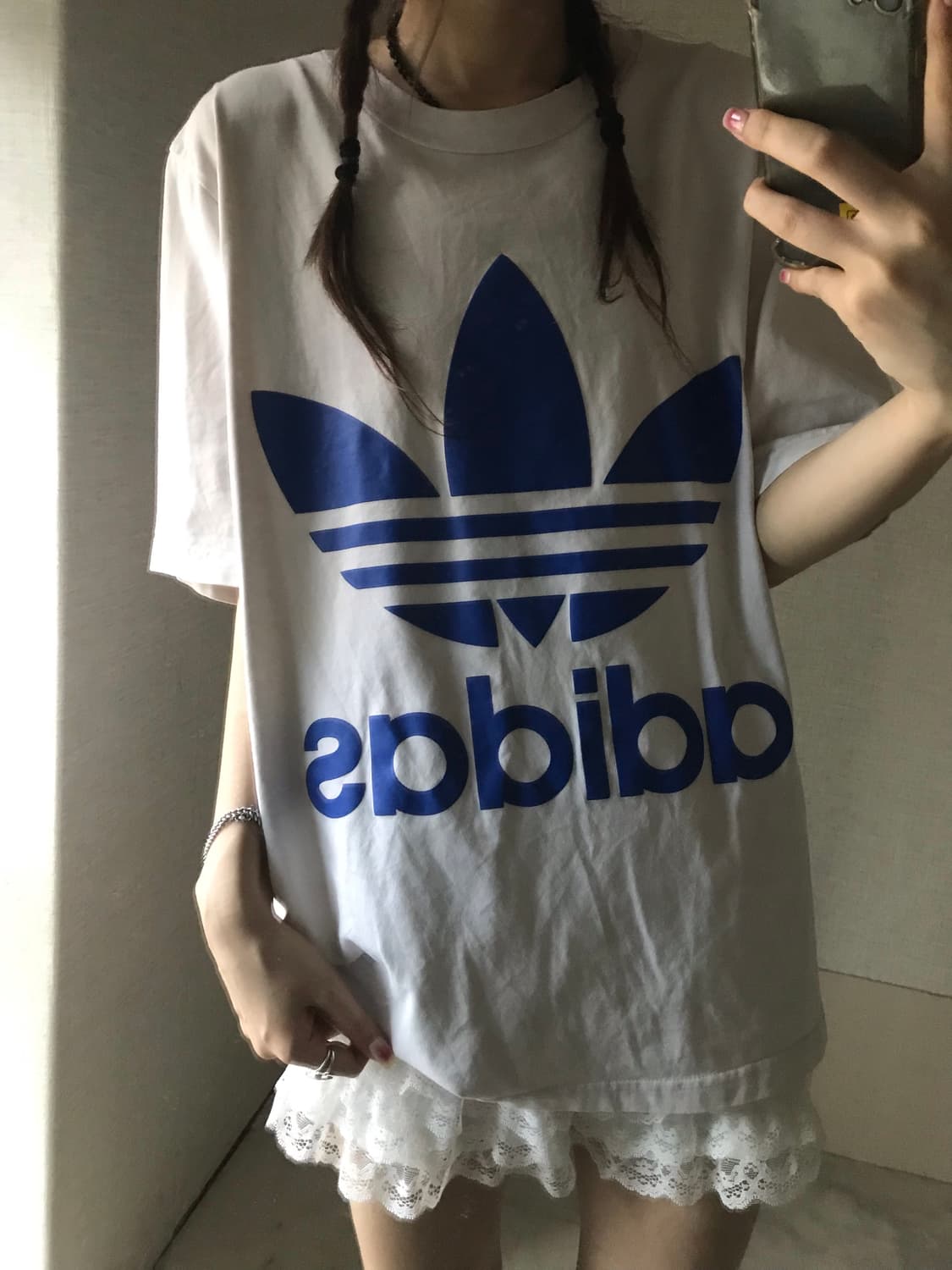 아디다스 빅로고 오버핏 반팔티셔츠 상품이미지1